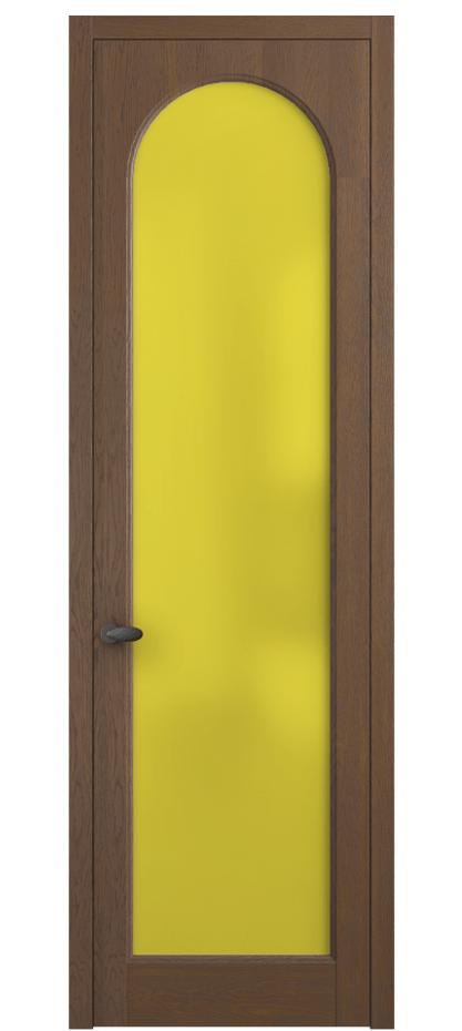 Межкомнатная дверь Палаццо 6804 Дуб каштановый матовый Сатинированное жёлтое стекло, триплекс Цена 222080 сом | Volhovec