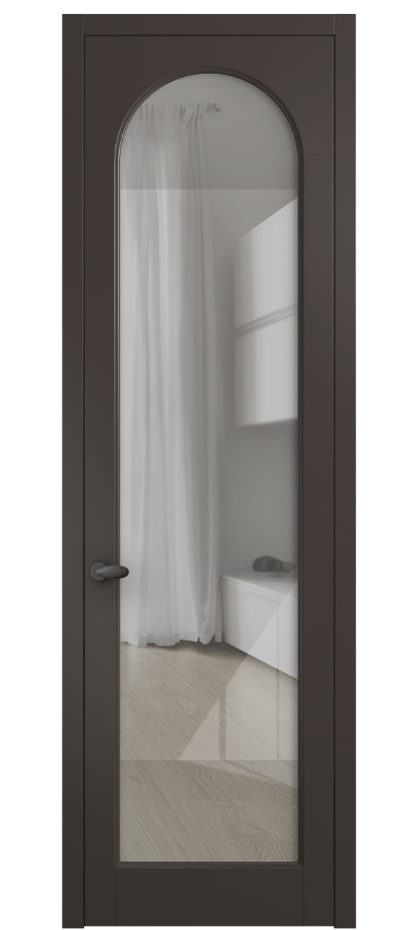 Межкомнатная дверь Палаццо 6804 Матовый антрацит Рефлективное прозрачное стекло "Стопсол", калёное Цена 152920 сом | Volhovec