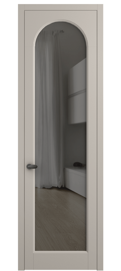 Межкомнатная дверь Палаццо 6804 Матовый светло-бежевый Прозрачное серое стекло, триплекс Цена 141270 сом | Volhovec