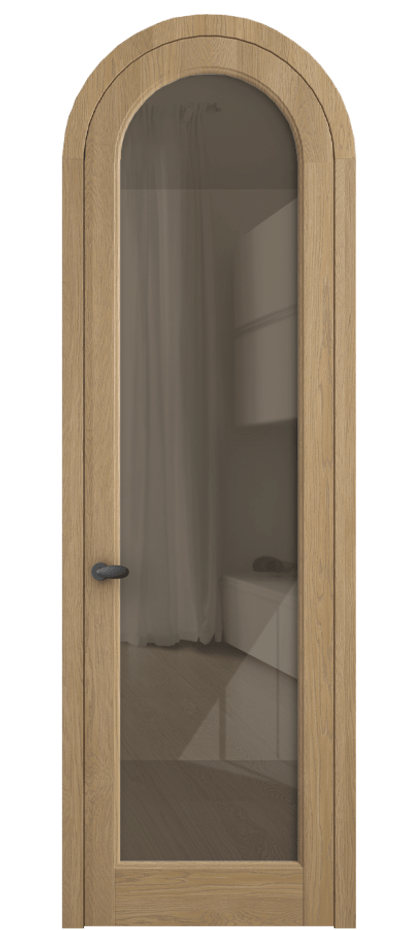 Межкомнатная дверь Палаццо 6814 Дуб соломенный матовый Рефлективное бронзовое стекло "Стопсол", калёное Цена 312090 сом | Volhovec