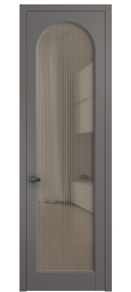 Межкомнатная дверь Палаццо 6804 Матовый классический серый Рифлёное бронзовое стекло "Мору", триплекс Цена 152920 сом | Volhovec
