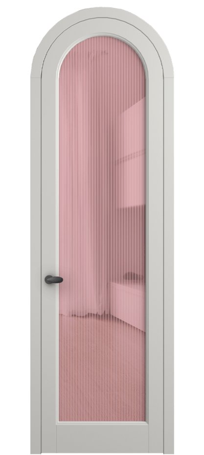 Межкомнатная дверь Палаццо 6814 Матовый серый Рифлёное розовое стекло "Moru", триплекс Цена 193880 сом | Volhovec