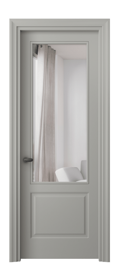 Межкомнатная дверь Esse 8552 Матовый нейтральный серый Двустороннее зеркало, триплекс, 7 мм Цена 68099 ₽ | Volhovec