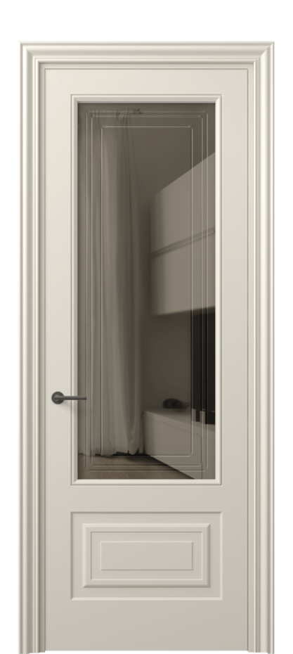 Межкомнатная дверь Mascot 8442 Матовый бежево-серый Прозрачное бронзовое стекло с гравировкой "Грани", триплекс Цена 101860 сом | Volhovec