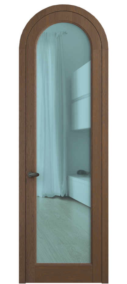 Межкомнатная дверь Палаццо 6814 Дуб каштановый матовый Прозрачное голубое стекло, триплекс Цена 306710 сом | Volhovec