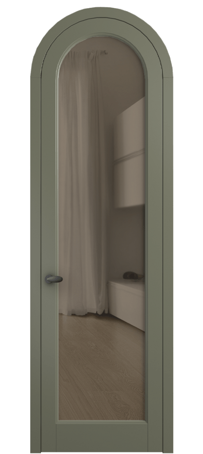 Межкомнатная дверь Палаццо 6814 Матовый оливковый тёмный Прозрачное бронзовое стекло, триплекс Цена 186740 сом | Volhovec