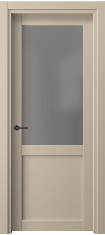 Межкомнатная дверь Нео 2122 ПЭТ светло-бежевый Сатинированное серое стекло, триплекс Цена 46150 сом | Volhovec