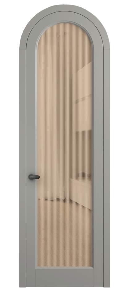 Межкомнатная дверь Палаццо 6814 Матовый нейтральный серый Рифлёное оранжевое стекло "Дюна", триплекс Цена 195480.6 сом | Volhovec