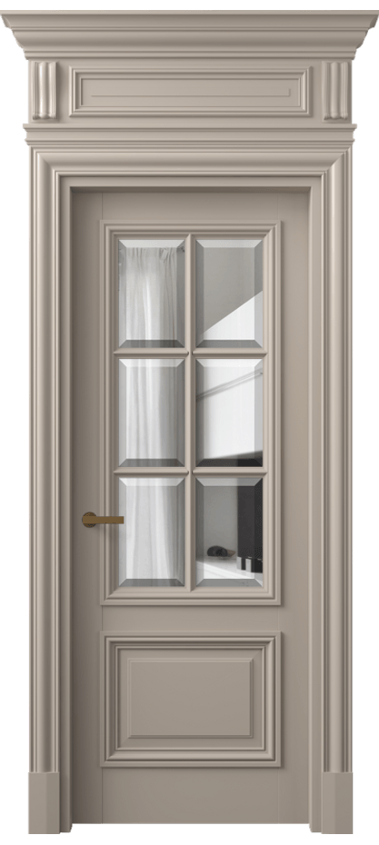 Межкомнатная дверь Антик 7312 Матовый бисквитный Прозрачное стекло с фацетом Цена 264570 сом | Volhovec