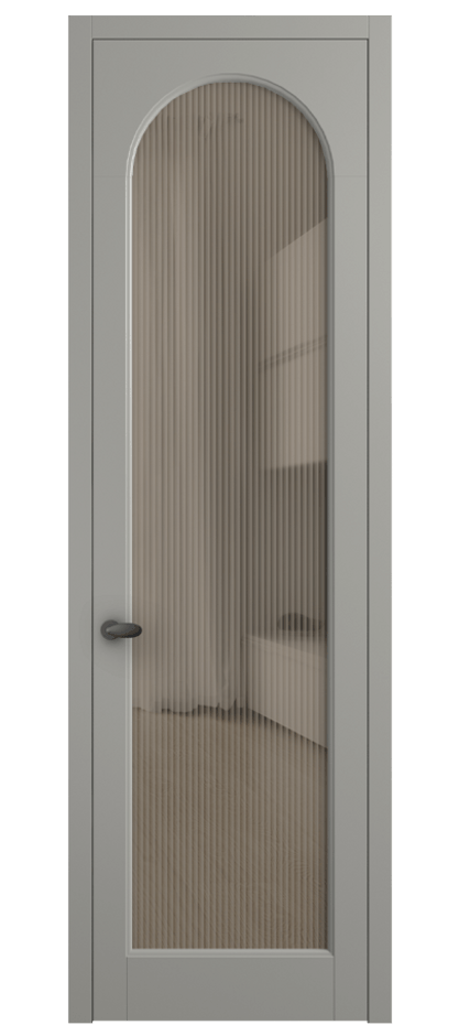 Межкомнатная дверь Палаццо 6804 Матовый нейтральный серый Рифлёное бронзовое стекло "Мору", триплекс Цена 152920 сом | Volhovec