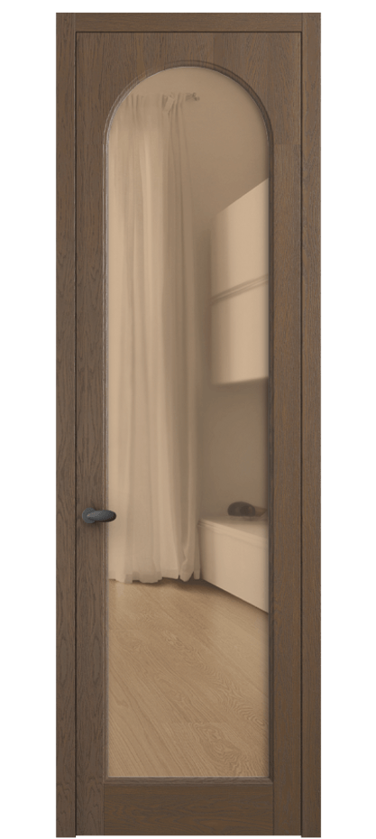 Межкомнатная дверь Палаццо 6804 Дуб туманный матовый Прозрачное оранжевое стекло, триплекс Цена 222080 сом | Volhovec