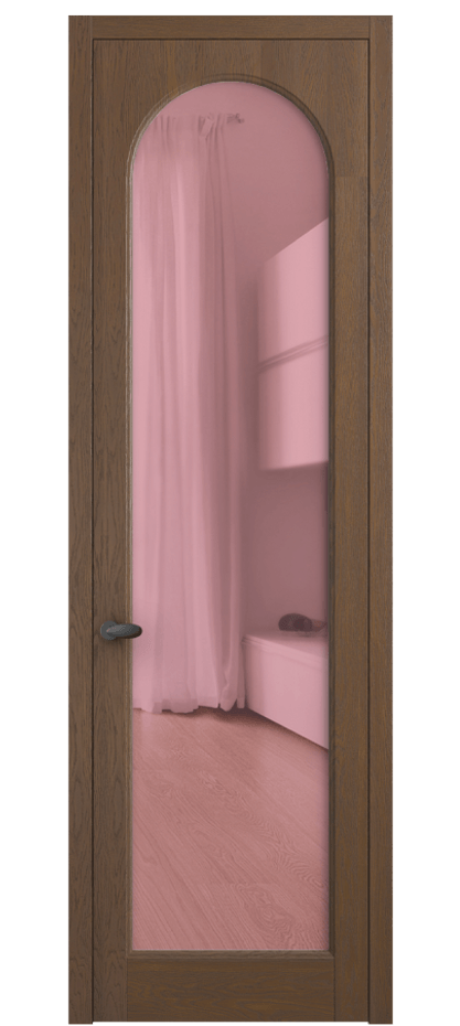 Межкомнатная дверь Палаццо 6804 Дуб каштановый матовый Прозрачное розовое стекло, триплекс Цена 215820 сом | Volhovec
