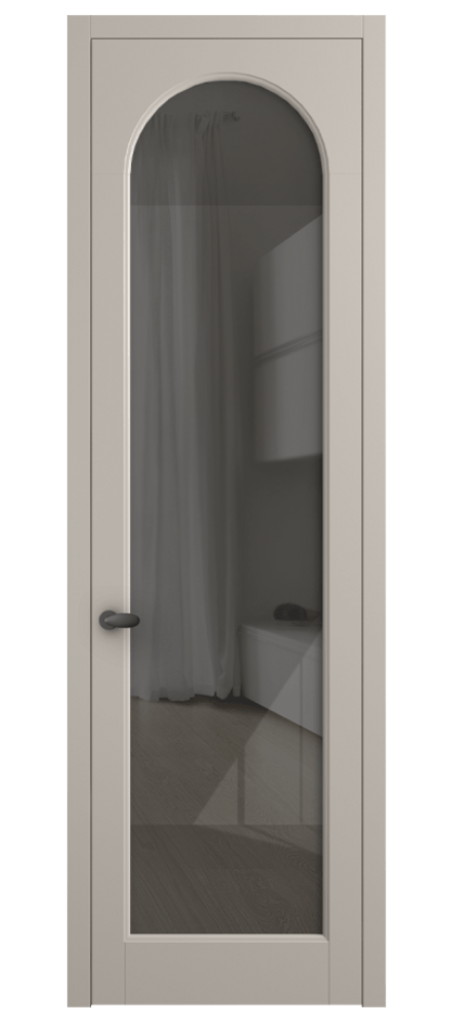 Межкомнатная дверь Палаццо 6804 Матовый светло-бежевый Рефлективное серое стекло "Stopsol", калёное Цена 152920 сом | Volhovec