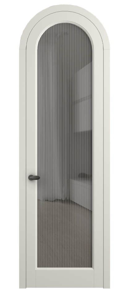 Межкомнатная дверь Палаццо 6814 Матовый жемчужный Рифлёное серое стекло "Мору", триплекс Цена 193880 сом | Volhovec