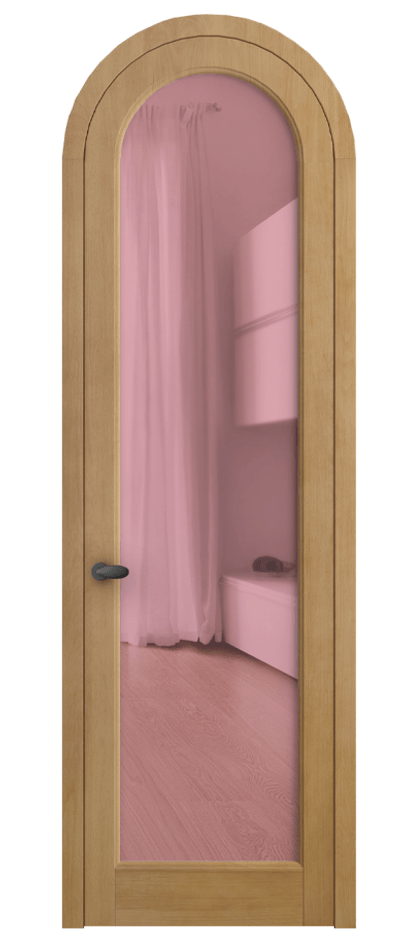 Межкомнатная дверь Палаццо 6814 Бук натуральный матовый Прозрачное розовое стекло, триплекс Цена 255290 сом | Volhovec