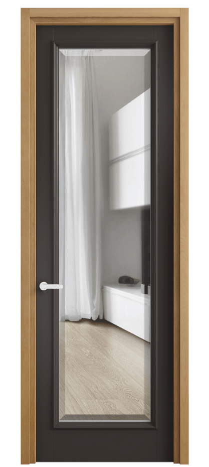 Межкомнатная дверь Шарм 6702 Матовый антрацит Прозрачное стекло с фацетом Цена 153460 сом | Volhovec