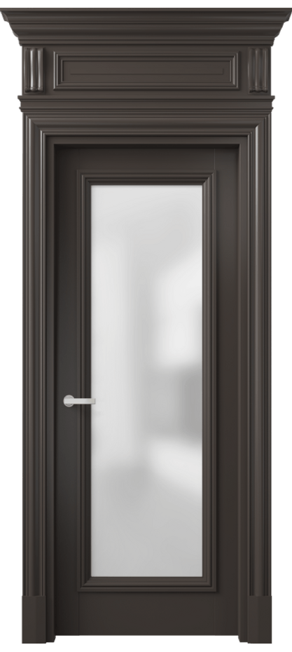 Межкомнатная дверь Антик 7300 Матовый антрацит Сатинированное стекло Цена 233410 сом | Volhovec