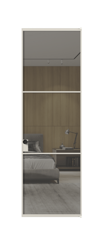 Алюминиевая дверь АЛПЛ040.03 Алюминий облачно-серый Рефлективное серое стекло "Stopsol", калёное Цена 220980  | Volhovec