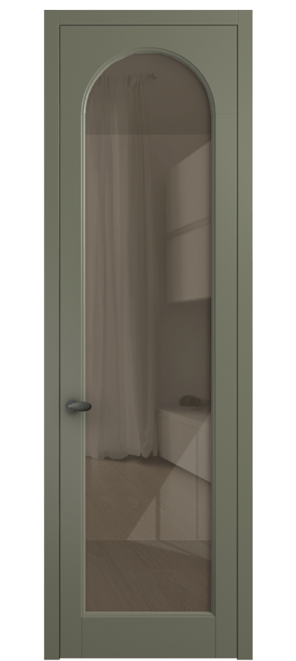 Межкомнатная дверь Палаццо 6804 Матовый оливковый тёмный Рефлективное бронзовое стекло "Стопсол", калёное Цена 152920 сом | Volhovec