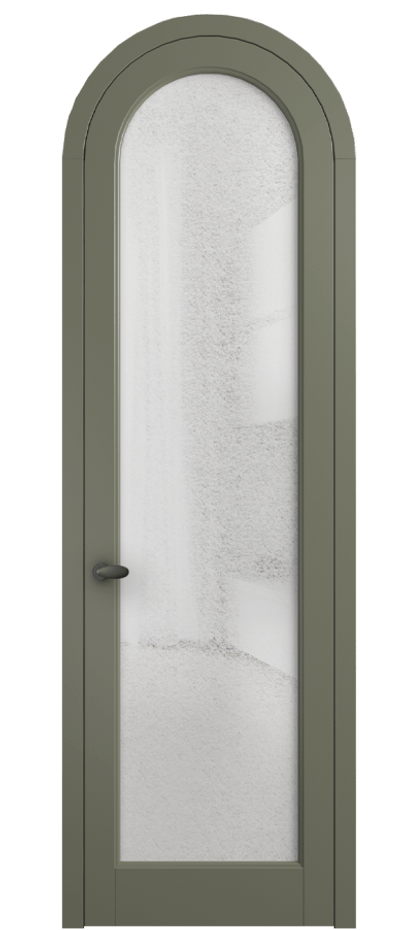 Межкомнатная дверь Палаццо 6814 Матовый оливковый тёмный Фактурное стекло "Лёд", триплекс Цена 190970 сом | Volhovec