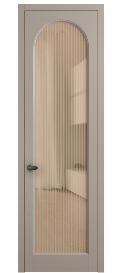 Межкомнатная дверь Палаццо 6804 Матовый бисквитный Рифлёное оранжевое стекло "Moru", триплекс Цена 152920 сом | Volhovec