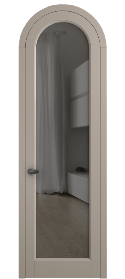 Межкомнатная дверь Палаццо 6814 Матовый бисквитный Прозрачное серое стекло, триплекс Цена 182230 сом | Volhovec