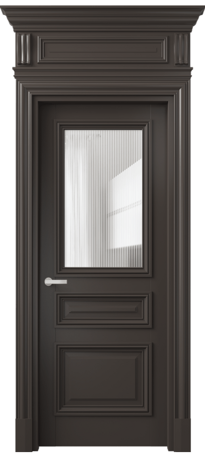 Межкомнатная дверь Antique 7304 Бук антрацит Рифлёное стекло "Дюна", триплекс, 8 мм Цена 91499 ₽ | Volhovec