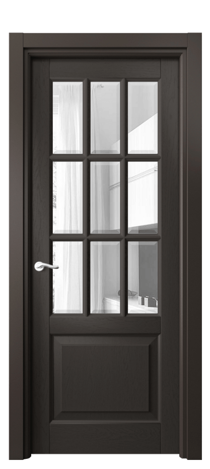 Межкомнатная дверь Лигнум 0748 Дуб антрацит Прозрачное стекло с фацетом Цена 234710 сом | Volhovec