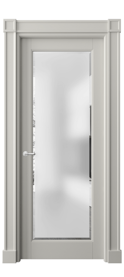 Межкомнатная дверь Тоскана Плано 6300 Матовый тёплый серый Сатинированное стекло с фацетом Цена 188750 сом | Volhovec