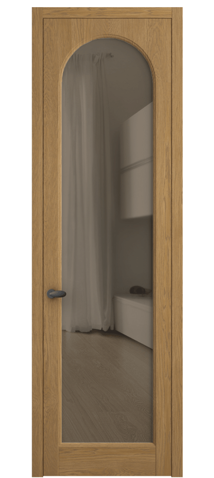 Межкомнатная дверь Палаццо 6804 Дуб солнечный матовый Прозрачное бронзовое стекло, триплекс Цена 222080 сом | Volhovec