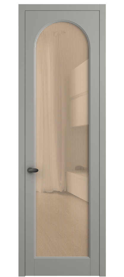 Межкомнатная дверь Палаццо 6804 Матовый нейтральный серый Рифлёное оранжевое стекло "Дюна", триплекс Цена 150010 сом | Volhovec