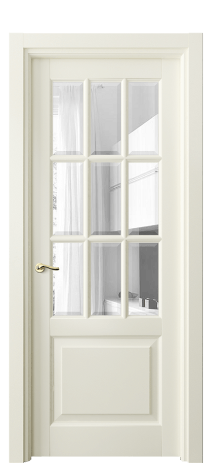 Межкомнатная дверь Лигнум 0748 Матовый молочно-белый Прозрачное стекло с фацетом Цена 178500 сом | Volhovec