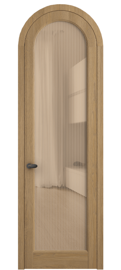 Межкомнатная дверь Палаццо 6814 Дуб пшеничный матовый Рифлёное оранжевое стекло "Moru", триплекс Цена 312090 сом | Volhovec