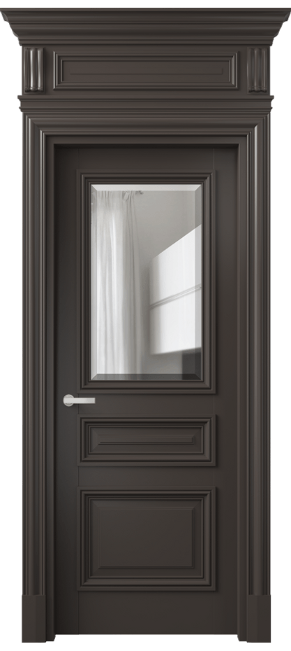 Межкомнатная дверь Антик 7304 Матовый антрацит Прозрачное стекло с фацетом Цена 236320 сом | Volhovec