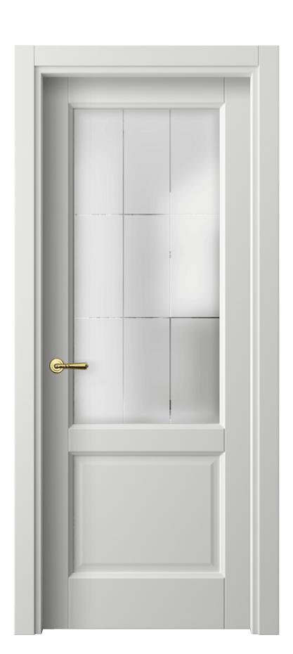 Межкомнатная дверь Галант 1422 Матовый светло-серый Сатинированное стекло с гравировкой "Лофт" Цена 77750 сом | Volhovec