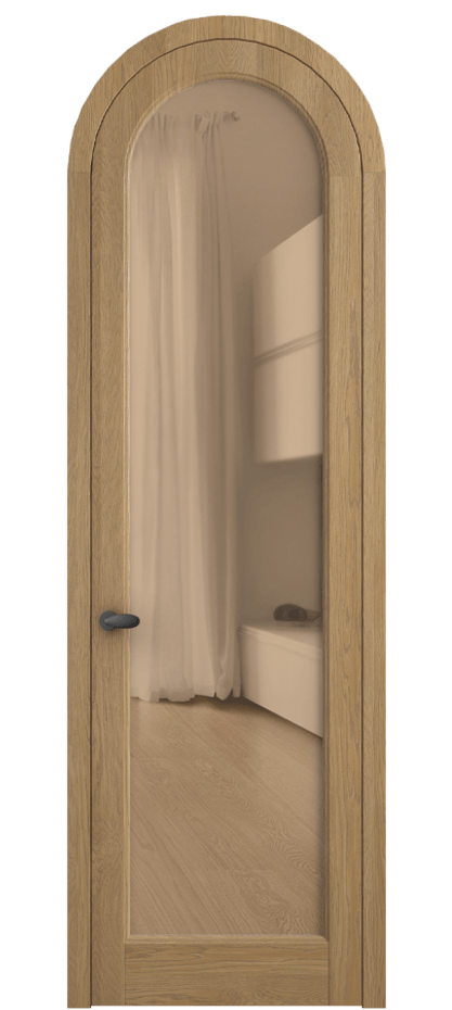 Межкомнатная дверь Палаццо 6814 Дуб пшеничный матовый Прозрачное оранжевое стекло, триплекс Цена 300440 сом | Volhovec