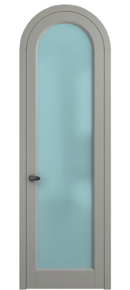 Межкомнатная дверь Палаццо 6814 Матовый нейтральный серый Сатинированное голубое стекло, триплекс Цена 186740 сом | Volhovec