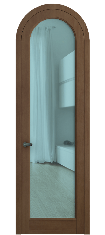 Межкомнатная дверь Palazzo 6814 Бук тёмный матовый Прозрачное голубое стекло, триплекс Цена 171739 ₽ | Volhovec