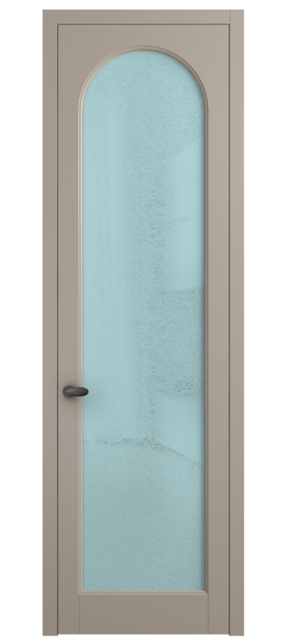 Межкомнатная дверь Палаццо 6804 Матовый бисквитный Фактурное голубое стекло "Лёд", триплекс Цена 150010 сом | Volhovec