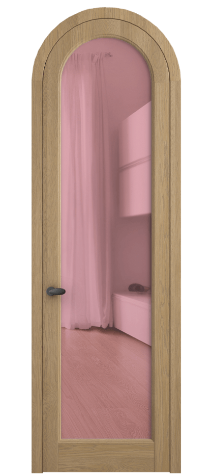 Межкомнатная дверь Палаццо 6814 Дуб соломенный матовый Прозрачное розовое стекло, триплекс Цена 300440 сом | Volhovec