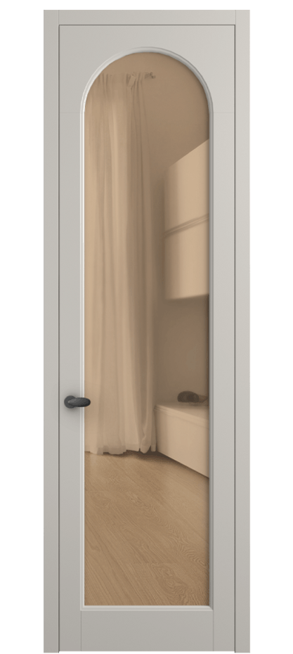 Межкомнатная дверь Палаццо 6804 Матовый облачно-серый Прозрачное оранжевое стекло, триплекс Цена 141270 сом | Volhovec