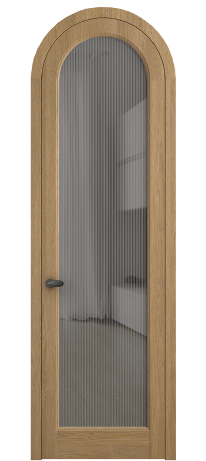 Межкомнатная дверь Палаццо 6814 Дуб пшеничный матовый Рифлёное серое стекло "Мору", триплекс Цена 312090 сом | Volhovec