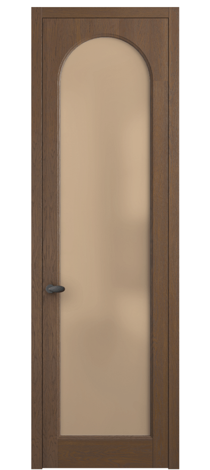 Межкомнатная дверь Палаццо 6804 Дуб каштановый матовый Сатинированное оранжевое стекло, триплекс Цена 222080 сом | Volhovec
