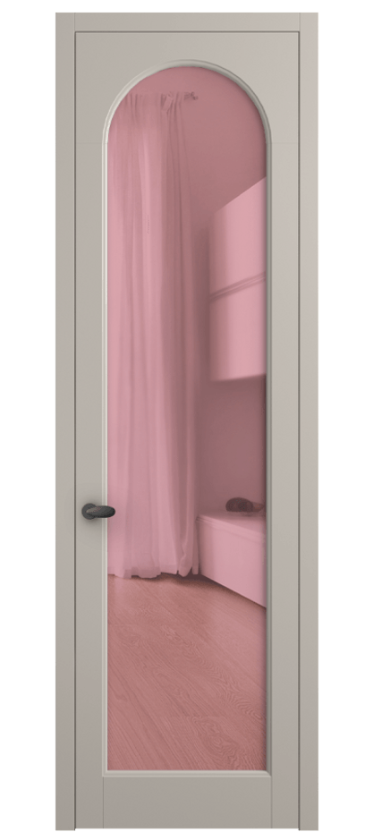 Межкомнатная дверь Палаццо 6804 Матовый светло-бежевый Прозрачное розовое стекло, триплекс Цена 97029 ₽ | Volhovec