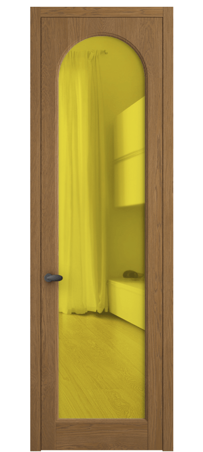 Межкомнатная дверь Палаццо 6804 Дуб пряный матовый Прозрачное жёлтое стекло, триплекс Цена 222080 сом | Volhovec