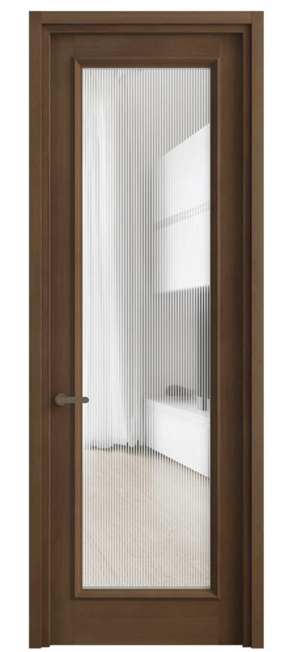 Межкомнатная дверь Шарм 6702 Бук тёмный матовый Рифлёное стекло "Дюна", триплекс Цена 170351 сом | Volhovec
