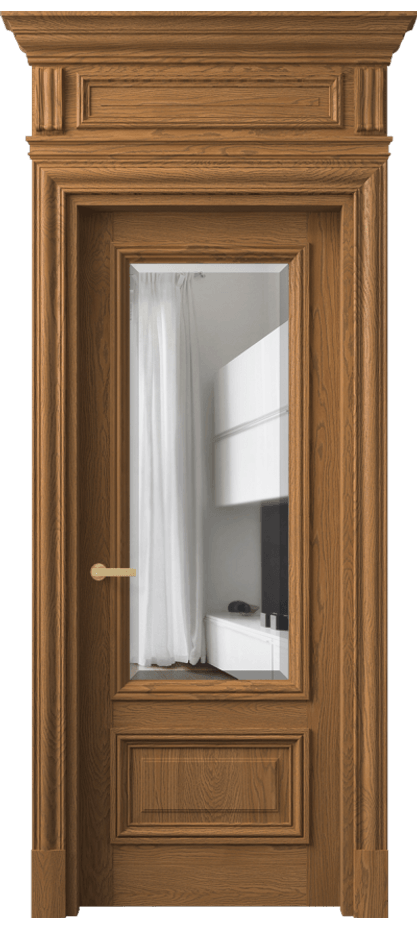 Межкомнатная дверь Антик 7306 Дуб пряный матовый Прозрачное стекло с фацетом Цена 264949 ₽ | Volhovec