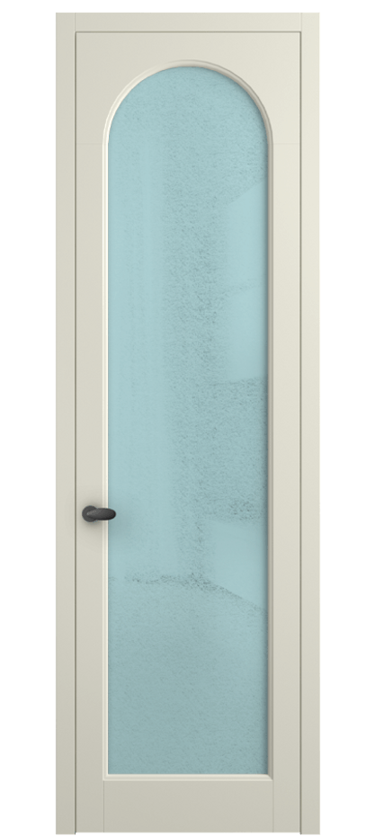Межкомнатная дверь Палаццо 6804 Матовый молочно-белый Фактурное голубое стекло "Лёд", триплекс Цена 150010 сом | Volhovec