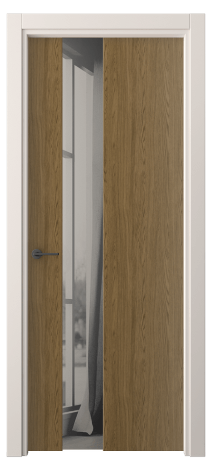 Межкомнатная дверь Freedom 4224 Торфяной дуб Двустороннее серое зеркало, триплекс, 8 мм  Цена 58680 сом | Volhovec