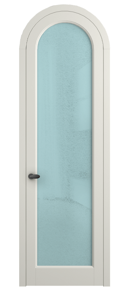 Межкомнатная дверь Палаццо 6814 Матовый жемчужный Фактурное голубое стекло "Лёд", триплекс Цена 195480.6 сом | Volhovec